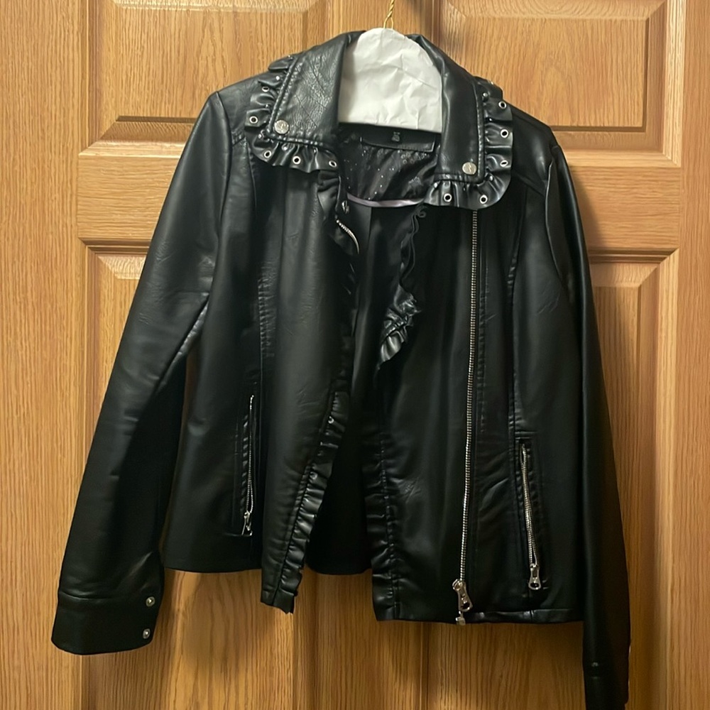 Jessica  Simpson vegan leather moto coat!